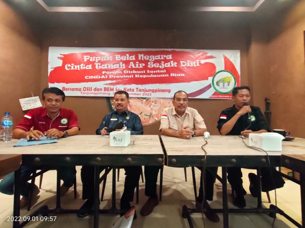 LSM Cindai Gelar Dialog Bela Negara dan Cinta Tanah Air Bersama Pelajar Se-Kota Tanjungpinang