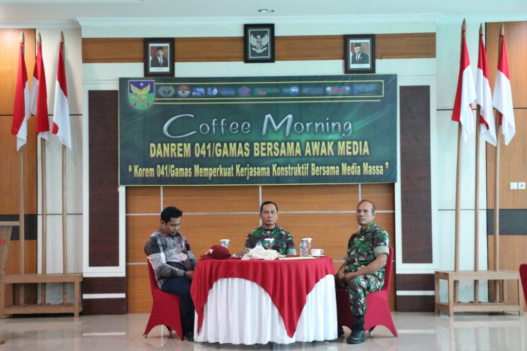 Korem 041/Gamas Gelar Coffe Morning Bersama Awak Media