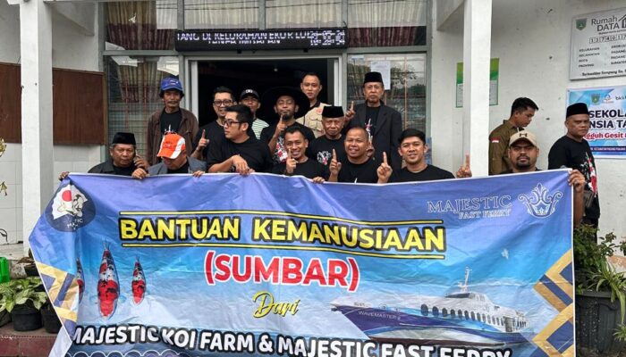 Majestic Fast Ferry dan Majestic Koi Farm Tanjungpinang Salurkan bantuan Senilai 150 Juta di Sumbar